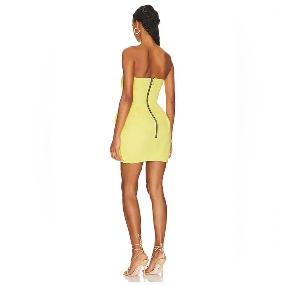 NWT PFEIFFER Noah Strapless Dress in Yellow, size S